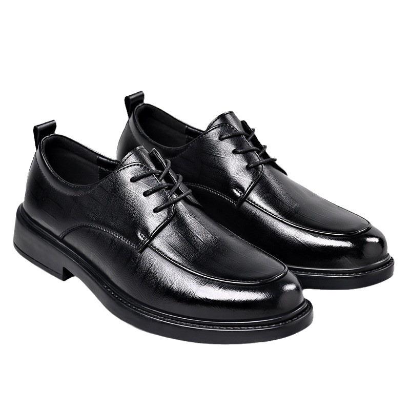 Pánské kožené boty, elegantní, britský styl, ležérní, jednoduché boty, hovězí kůže, černé, pánské svatební a ženichovské boty, moderní