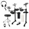 ADM Electronic Drum Set, 4 Quiet Electric Drum Mesh Pads, 180+ Sounds, Beginner's Electric Drum Kit, Includes 2 Switch Pedals, Throne, Headphones, Dru