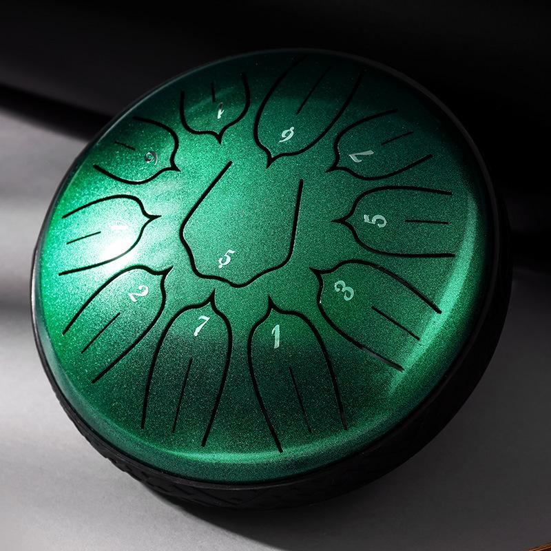 Hluru Steel Tongue Drum 6 Inch 11 Notes D Tone Percussion Instrument Glucophone Ethereal Drum Music Drum For Yoga Meditation