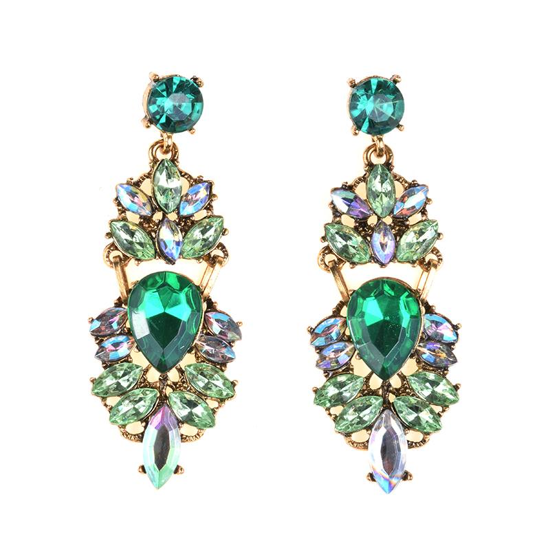 Kristall-Tropfenohrringe für Damen, geometrischer Statement-langer baumelnder Ohrring, großer Ohrring für Damen