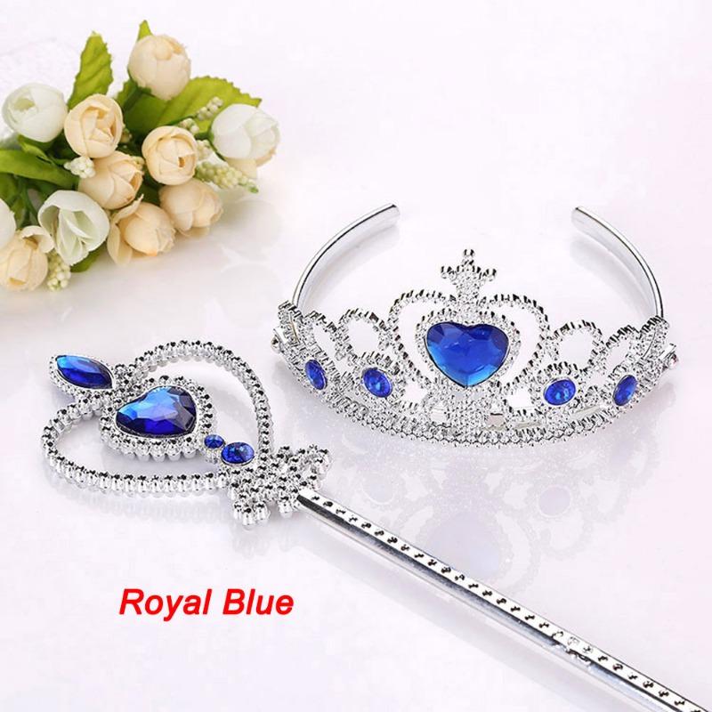 2Pcs Sweet Princess Tiara Crown Headband for Girls, Rapunzel Elsa Cosplay Hair Jewelry with Magic Tights Party Gift Accessories