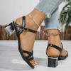 Fashion Women Wedge Sandals 2025 Summer Comfortable High Heels Shoes Woman Fashion Big Size Lightweight Sandals Women Sandalias De Mujer