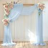 Dark Green Chiffon Wedding Arch Draping Fabric Sheer Curtains Drapery Ceremony Reception Backdrop Curtain Party Swag Christmas