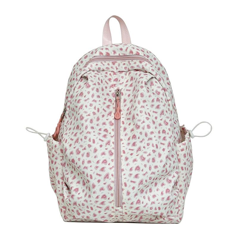 Schoolbagins wind backpack female Japanese and Korean version simple vintage girl leopard print backpack fashion high school college student schoolbag