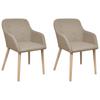 Day and Night - Day and Night Dining Chairs 2 Pcs Fabric and Solid Beige Oak Wood