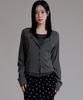 LIKE THE MOST Striped Inner Layered Cardigan T-Shirt_Charcoal