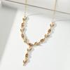 Resoul Gold Plated Crystal Pendant Tulip Necklace Flower Y Bohemian Wedding Necklace Fashion Jewelry