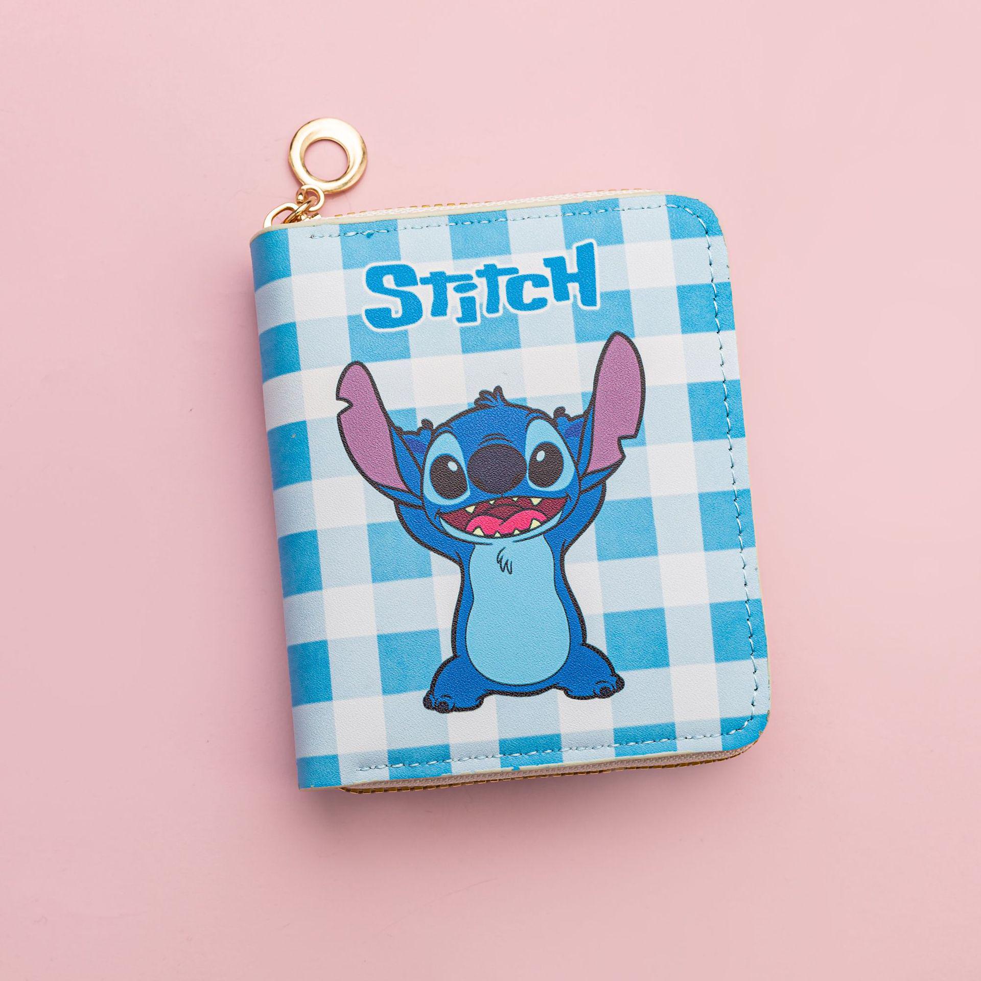 

2024 New Men s Cartoon Stitch Mini Wallet: Short Zipper, Coin Purse, Card Holder 11*8.5*2