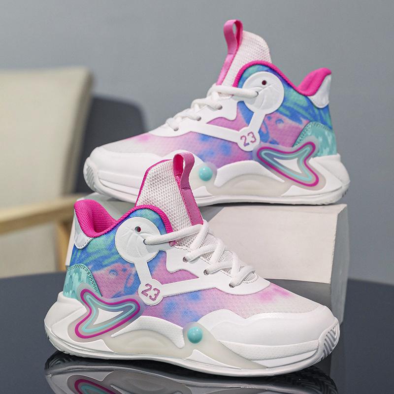 Children's basketball shoes Boys 2025 spring and summer new mesh breathable girls' sports shoes wear-resistant practical non-slip sneakers