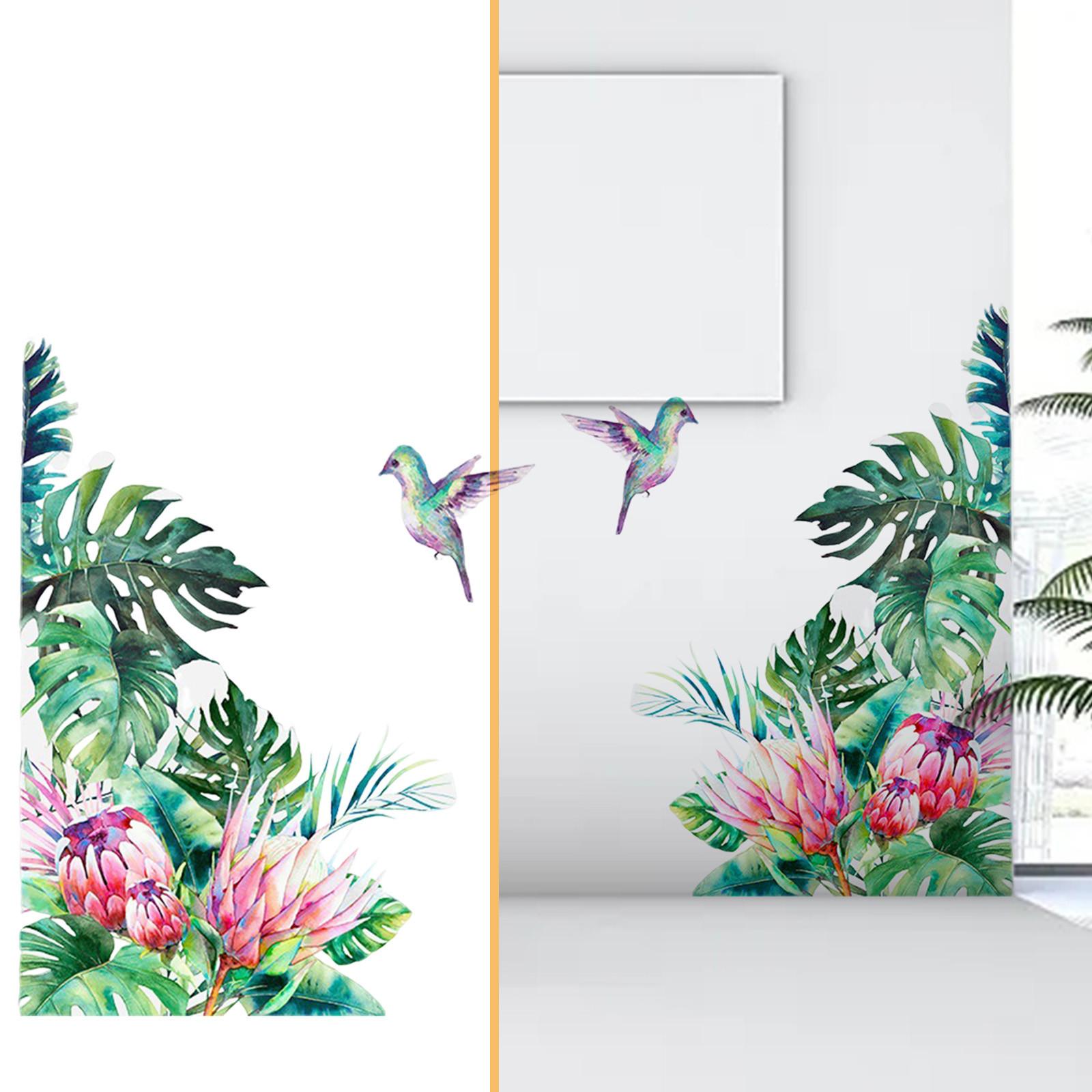 

Wall Decoration Tropical Green Leaf Bird Prints Wall Sticker For Living Room Bedroom Wall Decor Mural Art Diy Wall Stickers One Size зелёный