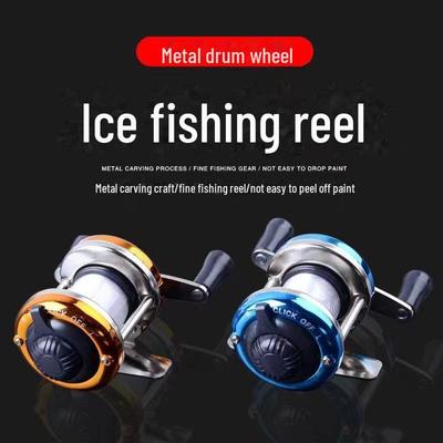 Mini Drum Wheel - Full Metal Micro Ice Fishing Reel for Winter, Sea Casting, Raft Fishing, Drop Water Fishing. Ideal for Sea Rods.