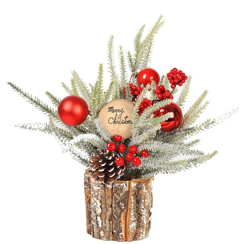 35Cm Xiaosheng Desktop Christmas Tree Simulation Pe Christmas Decoration Home Ornament Bark Barrel Tree