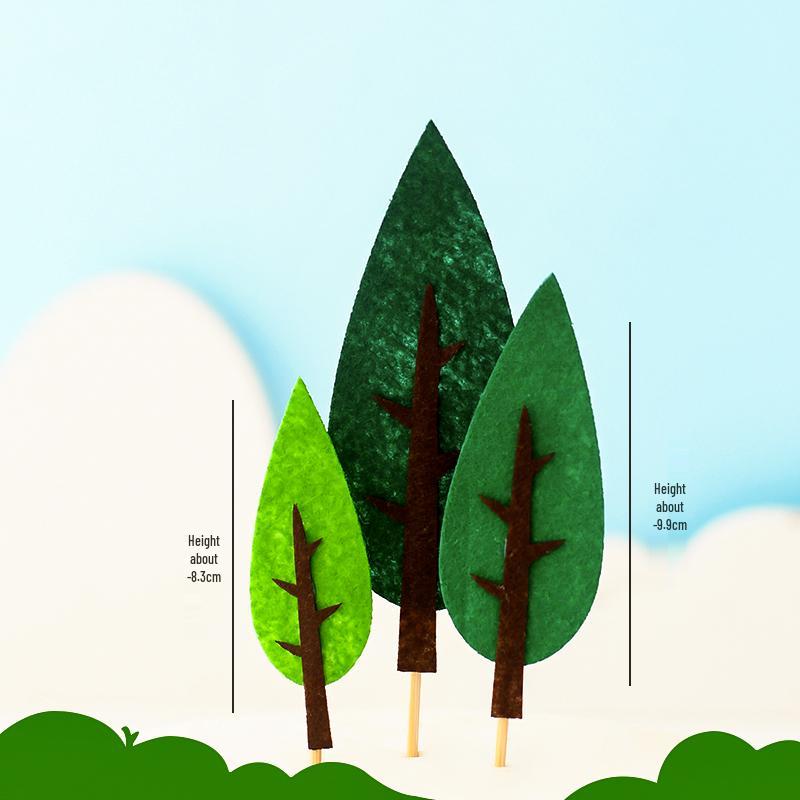 Forest Leaves Cake Topper: Apple & Coconut Tree Decor with Free Shipping