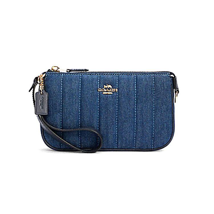 

Coach Nolita 19 Zipper Closure Quilted Denim And Leather Mahjong Bag Women Handbags Blue C3332-IMDEI Gift Box Set (Basic Set+Yellow Box)