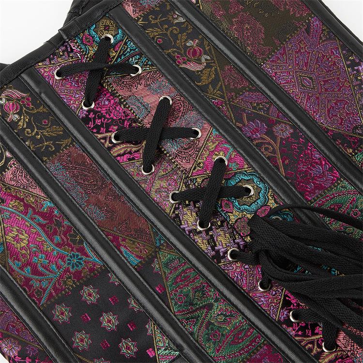 Haut sculptant amincissant rétro gothique violet pour femme