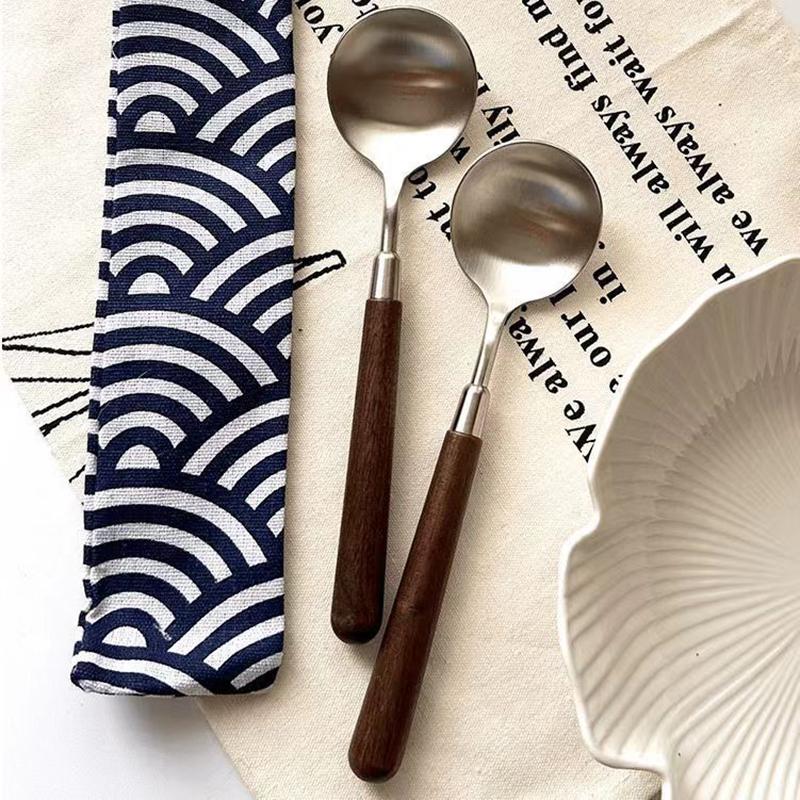 Stainless Steel Soup Scoop Wooden Long Handle Cooking Shovel Scoop Home Restaurant Hotpot Soup Porridge Spoon Kitchen Tableware