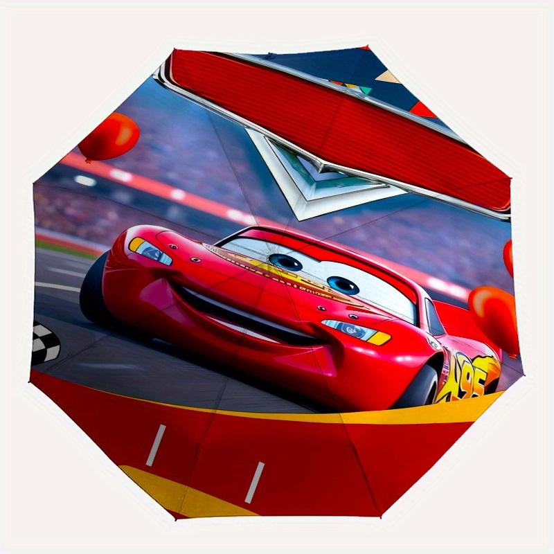Lightning McQueen,Cars Automatic Folding Umbrella - Simple 8-Rib Design, Bright Cartoon Pattern, Durable Iron Frame, Suitable For Travel, Ou