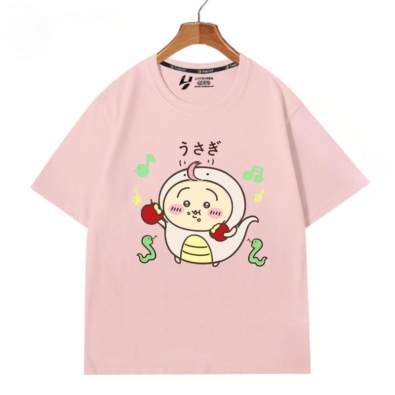 Chiikawa Simple Cartoon Character Graphic TShirt Unisex Couple Casual Summer ShortSleeve Oversized Streetwear Daily Top