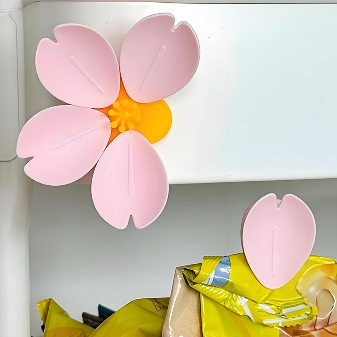 

1/2 Cherry Blossom Magnetic Refrigerator Magnets, 5 Petal Sealing Clips, Magnetic Refrigerator Stickers, Snack Clips, Floral Decorations 1pc