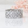 Huitan Hollowed-out Flower Wide Women’s Rings Exquisite Shiny Cubic Zirconia Finger Accessories Trendy Wedding Bridal Jewelry