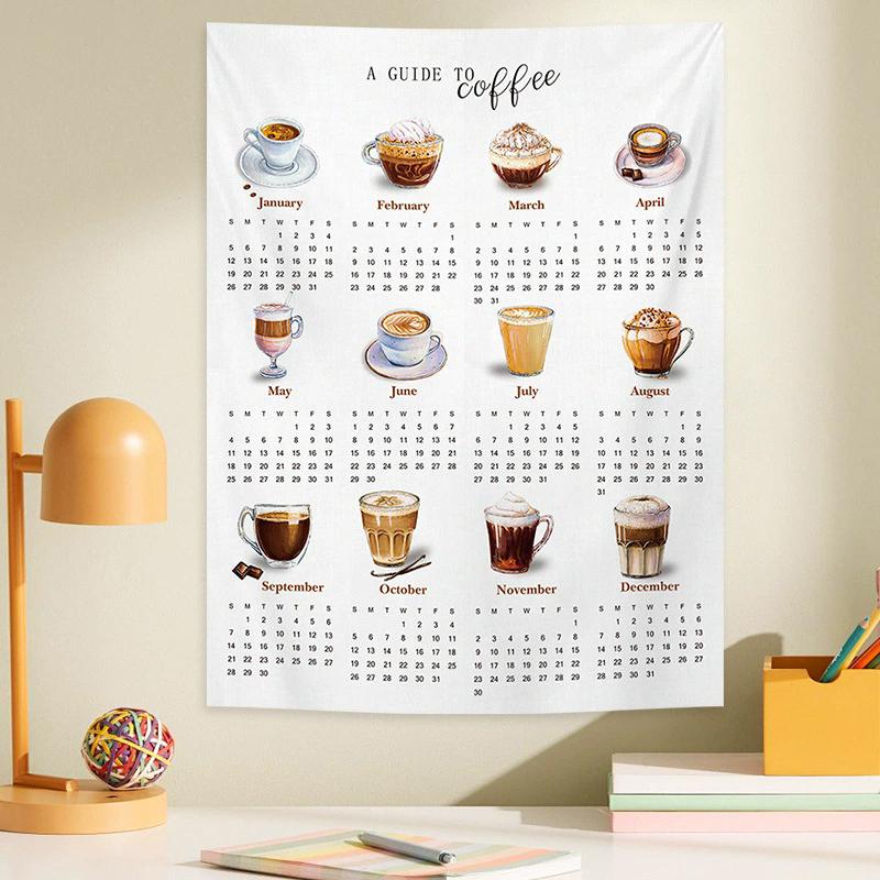 Calendar Cat Dog Tapestry Decoration Cloth Bedroom Cute Small Tapestry Background Cloth Ins Calendar Wall Hanging Decor