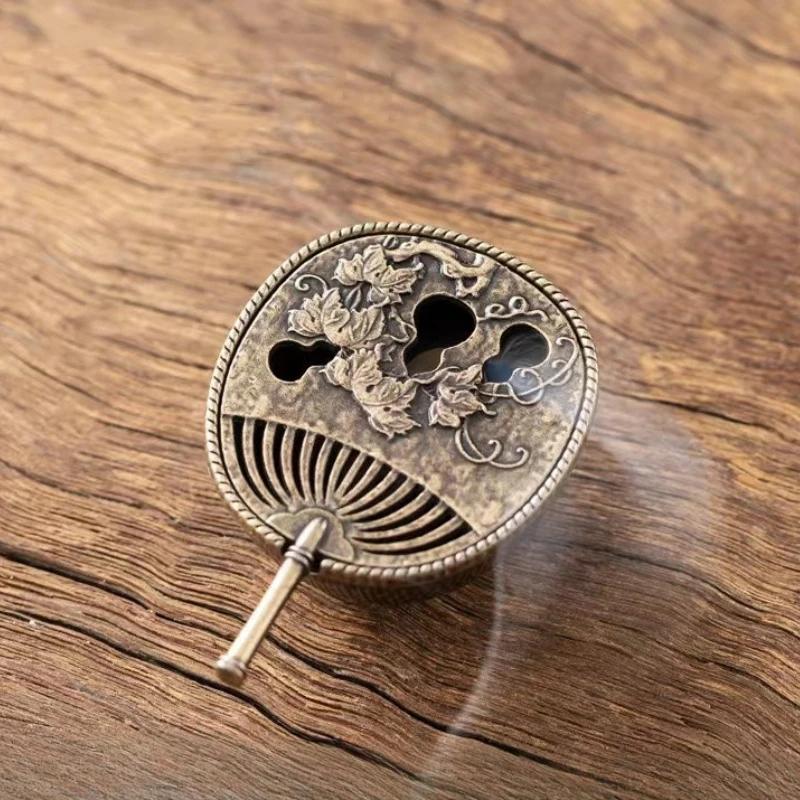 Gourd Fan Buddhist Utensils Incense Burner Lotus Incense Censer Alloy Sandalwood House Furnishings Home Office Decoration