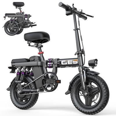 Toofly GE5 Outdoor Folding EBike With Tow Seat 250W Motor 48V15Ah Electric Bicycle 14 Inch Road Tire High Carbon Steel Urban Commuting Electric Bike