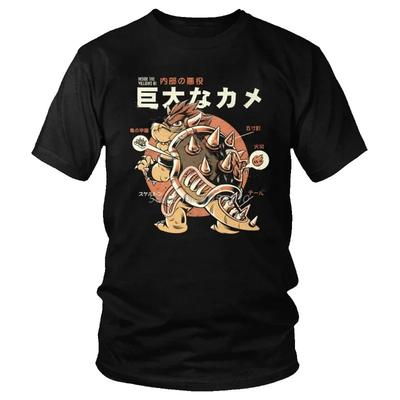 Trendy Japanese Harajuku Bowserzilla Men T-Shirt Short Sleeve Video Game Monster Top Anime Manga Kaiju Tee Boyfriend's Gift#Color