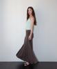 Hombadittingjeu Cotton Shirring Long Skirt (Brown)