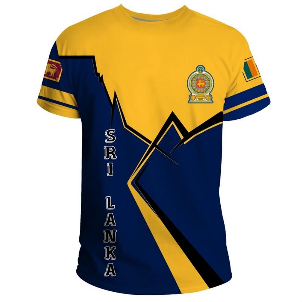 Sri Lanka Patriotic Polo Shirt, Lion Graphic Design, Casual Short Sleeve Top