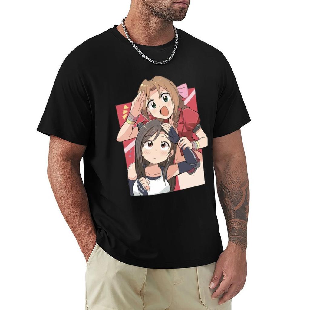 Tifa and Aerith FF7 TShirt Plus Size Basic Cotton TShirt