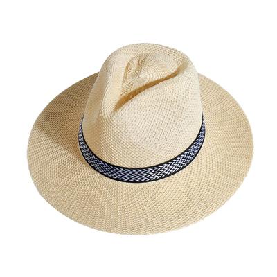 New Fashion Men Straw Hat Women Trendy Beach Panama Sun Hats Summer Fedoras Ribbon Casual Cowboy Jazz Cap
