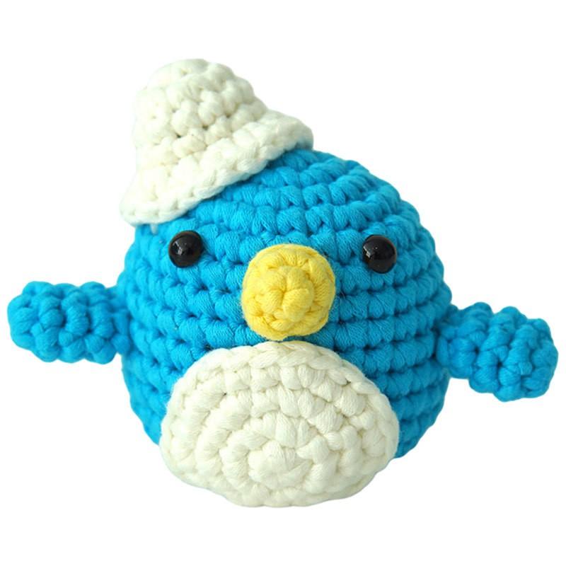Crochet Kit Penguin Doll Set DIY Hand Knitting Yarn With English Instructions