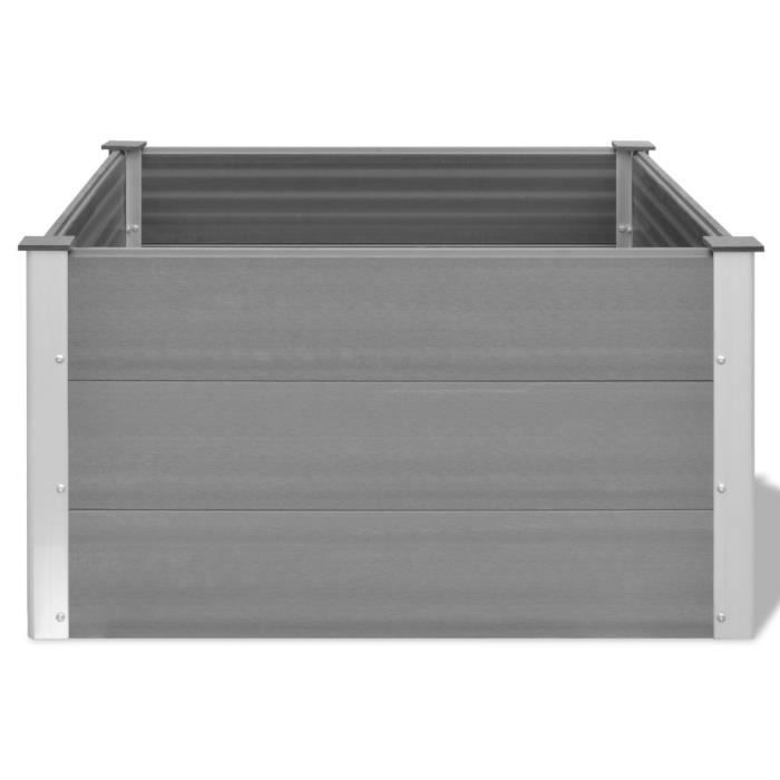 Jardinière - WPC - 100 x 100 x 54 cm - Gris - Composite bois-plastique - Carré