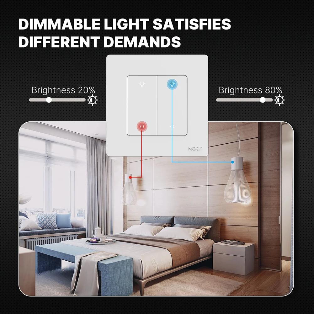 Smart For Zigbee Dimmer Switch with Multi Control and APP Scheduling 13 Gang Dimmable Switch Compatible with Voice Assistants