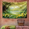 VIKAMA Spring Natural Landscape Tapestry Large Tree Lake and Floral Art Wall Hanging Living Room and Bedroom Feature Wall Decor