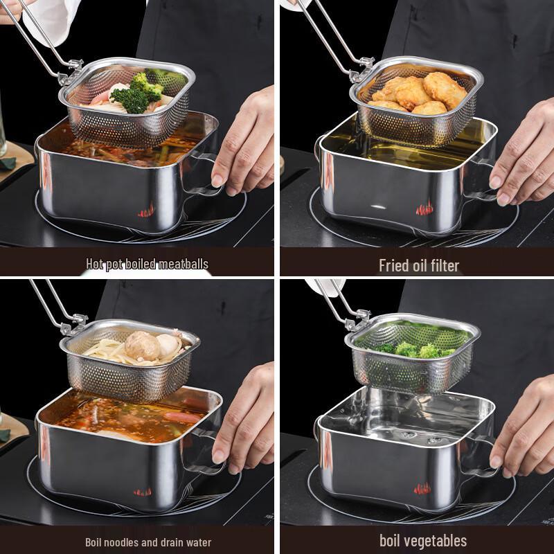 ZISIZ Square Multi-purpose Pot with Lid and Strainer