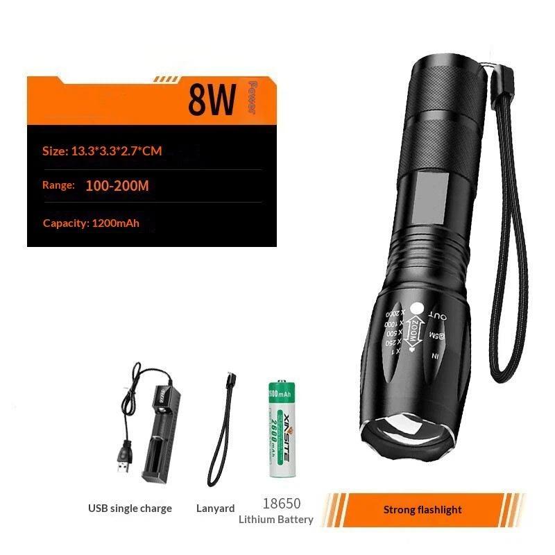High Power Led Flashlight Zoomable Aluminum Camping Torch Waterproof Uses Batteries Outdoor Activities