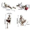 Reading Skull Figure Resin Statue Skeleton Reader with Book for Adding Character To Bookshelves and Office