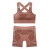 JYL Autumn Winter Thick Warm Underwear Round Neck Slim Shorts Set