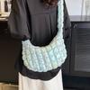 Gefaltete Wolken Tasche Damen Neuer Stil Rautenförmig Crossbody Große Kapazität Modisch Schulter Perle Laser Gestrickt