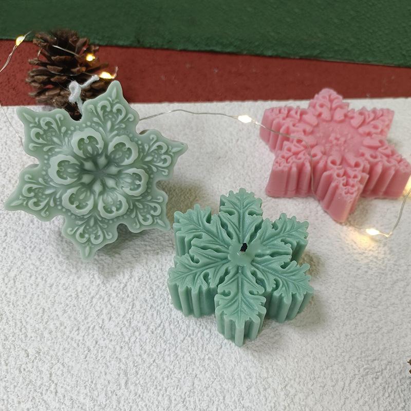 Christmas Snowflake Flower Silicone Mold for Handmade Soap Aromatherapy Candle Making
