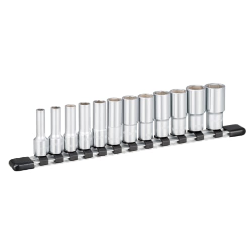 TONE HSBL312 Deep Socket Set (Hexagonal with Holder), 9.5mm (3/8") Drive, 12 Pieces