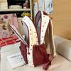 Star Print Women's Backpack Color Block Student Schoolbag Travel Backpack