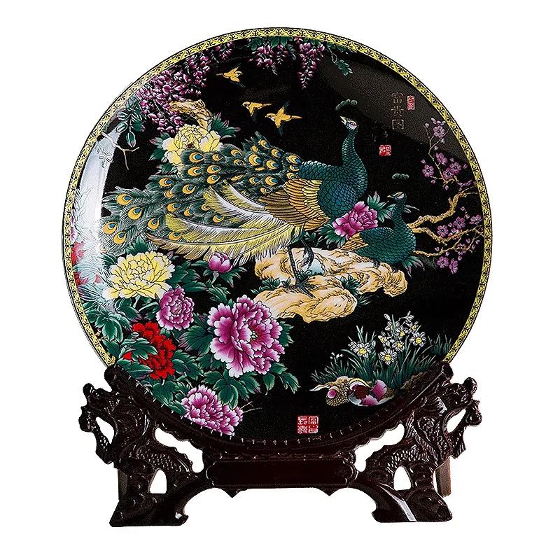 Creative Ceramic Plates Decorative Ornaments Home Decor Hanging Plates Handicrafts Living Room Wine Cabinets Decorative Plates