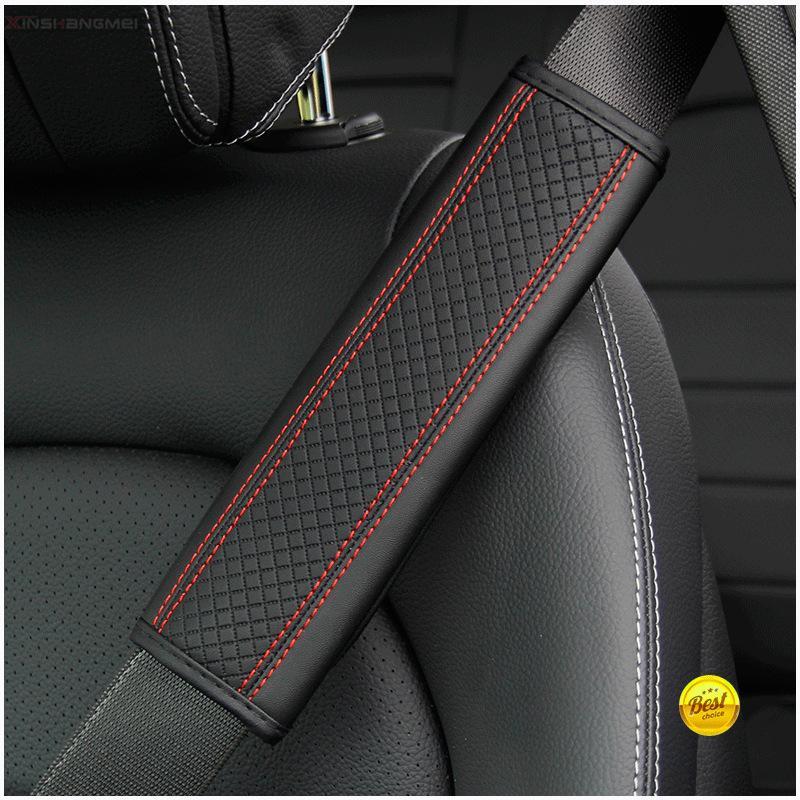 PU Leather Car Accessories Seat Belt Safety Shoulder Cover Breathable Protection Seat Belt Padding Pad Car Accessories Interiors