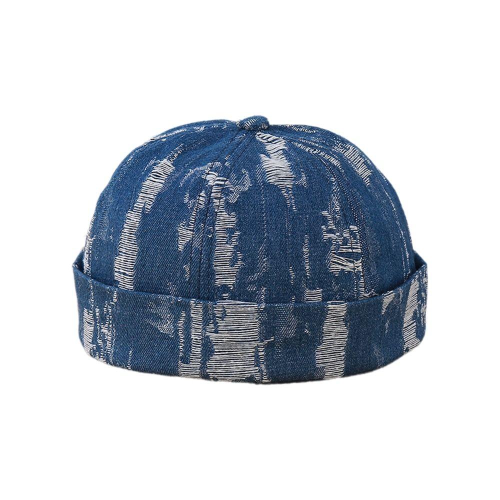 Fashion Washed Cotton Docker Cap Adjustable Windproof Brimless Skullcap Casual Retro Beanie Hat Hip Hop