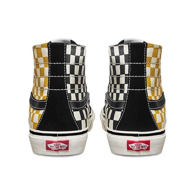Vans Sk8 High Top Skate Shoes Checkerboard Yellow White Unisex Skate Shoes VN0A3MV1314