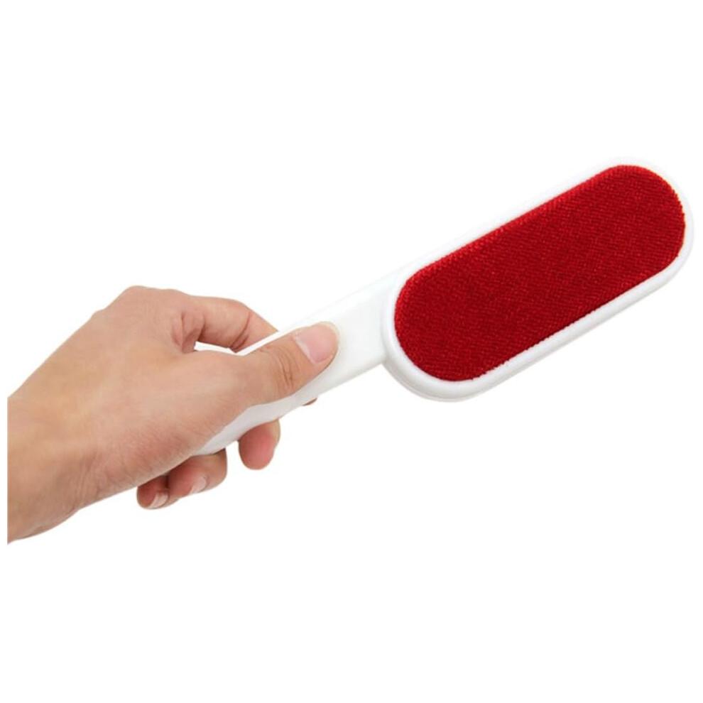 Double Sided Brush Cleaning Pet Hair Lint Remover, Reusable Electrostatic Dust Cleaner, Red Dust Brush