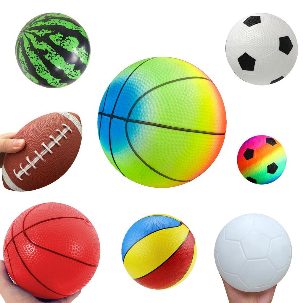 Children's Soft PVC Toy Balls: Rainbow, Watermelon & Football Designs